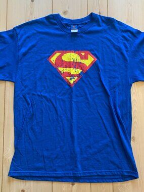 Vintage Y2K Superman Logo Chest Comic Book DC Marvel Superhero T-Shirt XL